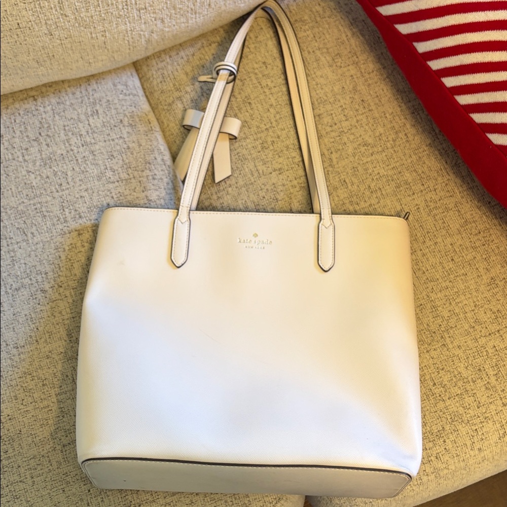 kate spade Cream Leather Double-Handle Tote